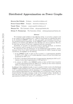 Distributed Approximation on Power Graphs