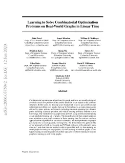 Learning to Solve Combinatorial Optimization Problems on Real-World
  Graphs in Linear Time