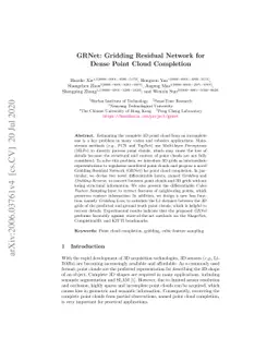 GRNet: Gridding Residual Network for Dense Point Cloud Completion