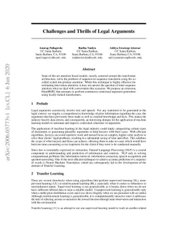 Challenges and Thrills of Legal Arguments