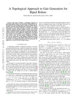 A Topological Approach to Gait Generation for Biped Robots