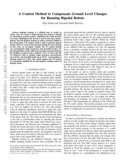 A Control Method to Compensate Ground Level Changes for Running Bipedal
  Robots