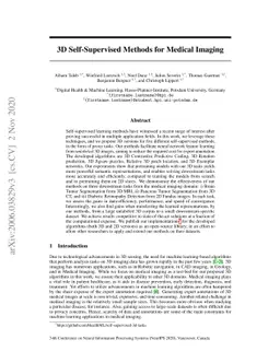 3D Self-Supervised Methods for Medical Imaging