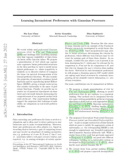Learning Inconsistent Preferences with Gaussian Processes