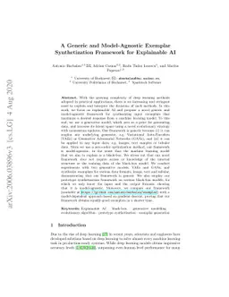 A Generic and Model-Agnostic Exemplar Synthetization Framework for
  Explainable AI