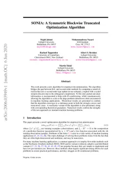 SONIA: A Symmetric Blockwise Truncated Optimization Algorithm