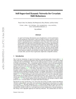 Self-Supervised Dynamic Networks for Covariate Shift Robustness