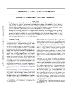 Conditional Neural Architecture Search