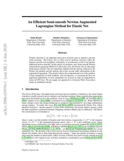 An Efficient Semi-smooth Newton Augmented Lagrangian Method for Elastic
  Net