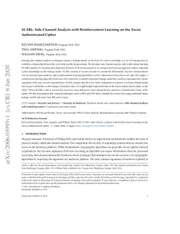 SCARL: Side-Channel Analysis with Reinforcement Learning on the Ascon
  Authenticated Cipher