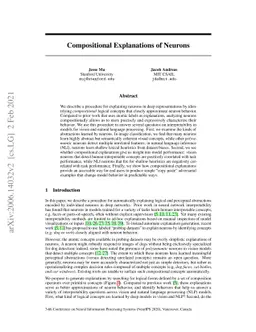 Compositional Explanations of Neurons