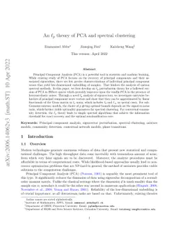 An $\ell_p$ theory of PCA and spectral clustering