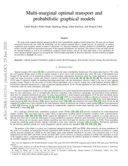 Multi-marginal optimal transport and probabilistic graphical models