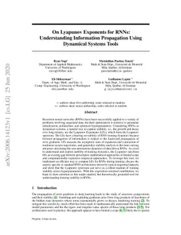 On Lyapunov Exponents for RNNs: Understanding Information Propagation
  Using Dynamical Systems Tools