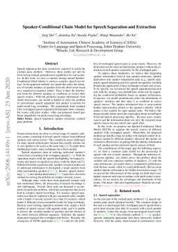 Speaker-Conditional Chain Model for Speech Separation and Extraction