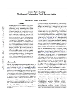 Inverse Active Sensing: Modeling and Understanding Timely
  Decision-Making