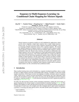 Sequence to Multi-Sequence Learning via Conditional Chain Mapping for
  Mixture Signals
