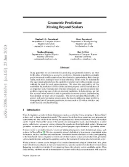 Geometric Prediction: Moving Beyond Scalars
