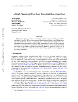 A Simple Approach to Case-Based Reasoning in Knowledge Bases