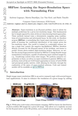 SRFlow: Learning the Super-Resolution Space with Normalizing Flow