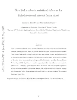 Stratified stochastic variational inference for high-dimensional network
  factor model