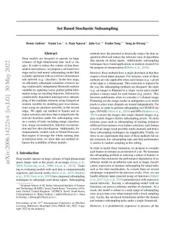 Set Based Stochastic Subsampling