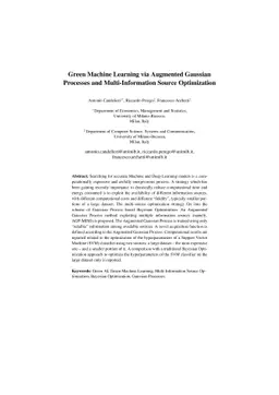 Green Machine Learning via Augmented Gaussian Processes and
  Multi-Information Source Optimization