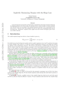 Implicitly Maximizing Margins with the Hinge Loss