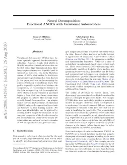 Neural Decomposition: Functional ANOVA with Variational Autoencoders
