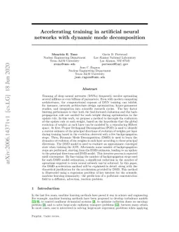 Accelerating Training in Artificial Neural Networks with Dynamic Mode
  Decomposition