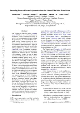 Learning Source Phrase Representations for Neural Machine Translation
