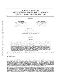 Empirical Study on the Benefits of Multiobjectivization for Solving
  Single-Objective Problems