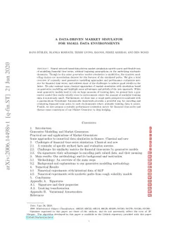 A Data-driven Market Simulator for Small Data Environments