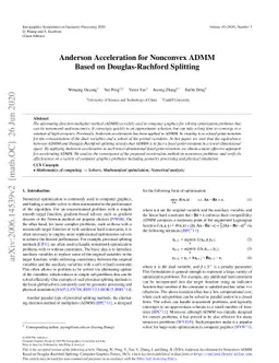 Anderson Acceleration for Nonconvex ADMM Based on Douglas-Rachford
  Splitting