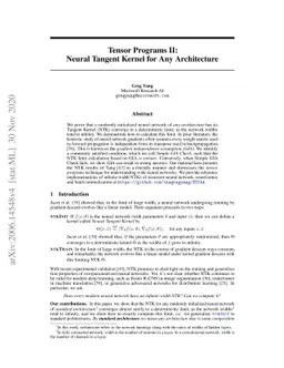 Tensor Programs II: Neural Tangent Kernel for Any Architecture