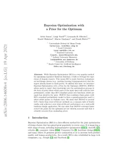 Bayesian Optimization with a Prior for the Optimum