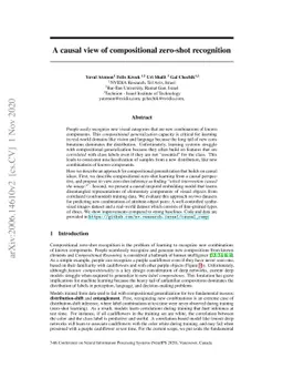 A causal view of compositional zero-shot recognition