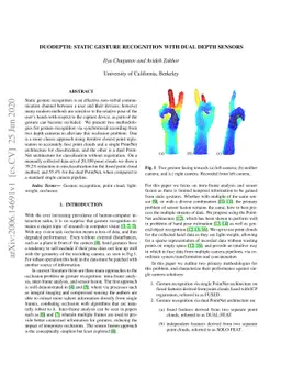 Duodepth: Static Gesture Recognition Via Dual Depth Sensors