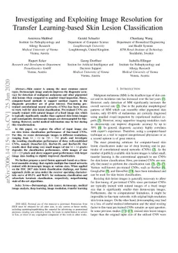 Investigating and Exploiting Image Resolution for Transfer
  Learning-based Skin Lesion Classification