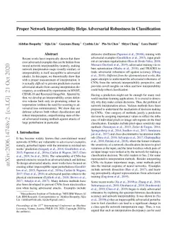 Proper Network Interpretability Helps Adversarial Robustness in
  Classification