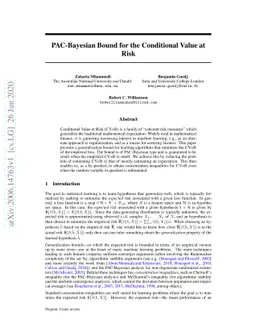 PAC-Bayesian Bound for the Conditional Value at Risk