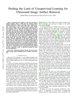 Pushing the Limit of Unsupervised Learning for Ultrasound Image Artifact
  Removal