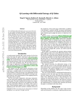 Q-Learning with Differential Entropy of Q-Tables