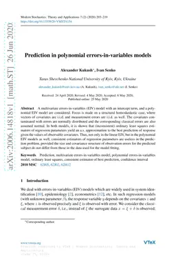 Prediction in polynomial errors-in-variables models
