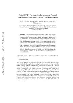 AutoSNAP: Automatically Learning Neural Architectures for Instrument
  Pose Estimation