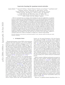 Layerwise learning for quantum neural networks