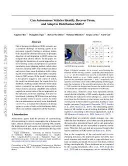 Can Autonomous Vehicles Identify, Recover From, and Adapt to
  Distribution Shifts?