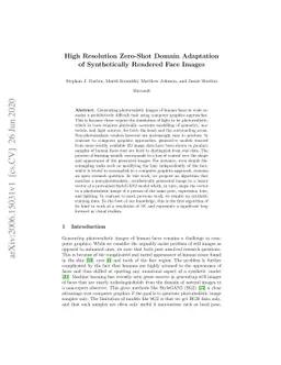 High Resolution Zero-Shot Domain Adaptation of Synthetically Rendered
  Face Images