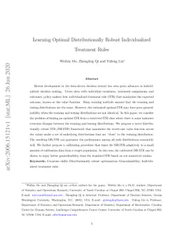 Learning Optimal Distributionally Robust Individualized Treatment Rules
