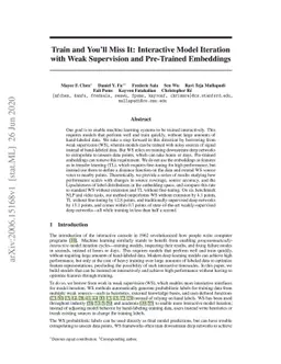 Train and You'll Miss It: Interactive Model Iteration with Weak
  Supervision and Pre-Trained Embeddings